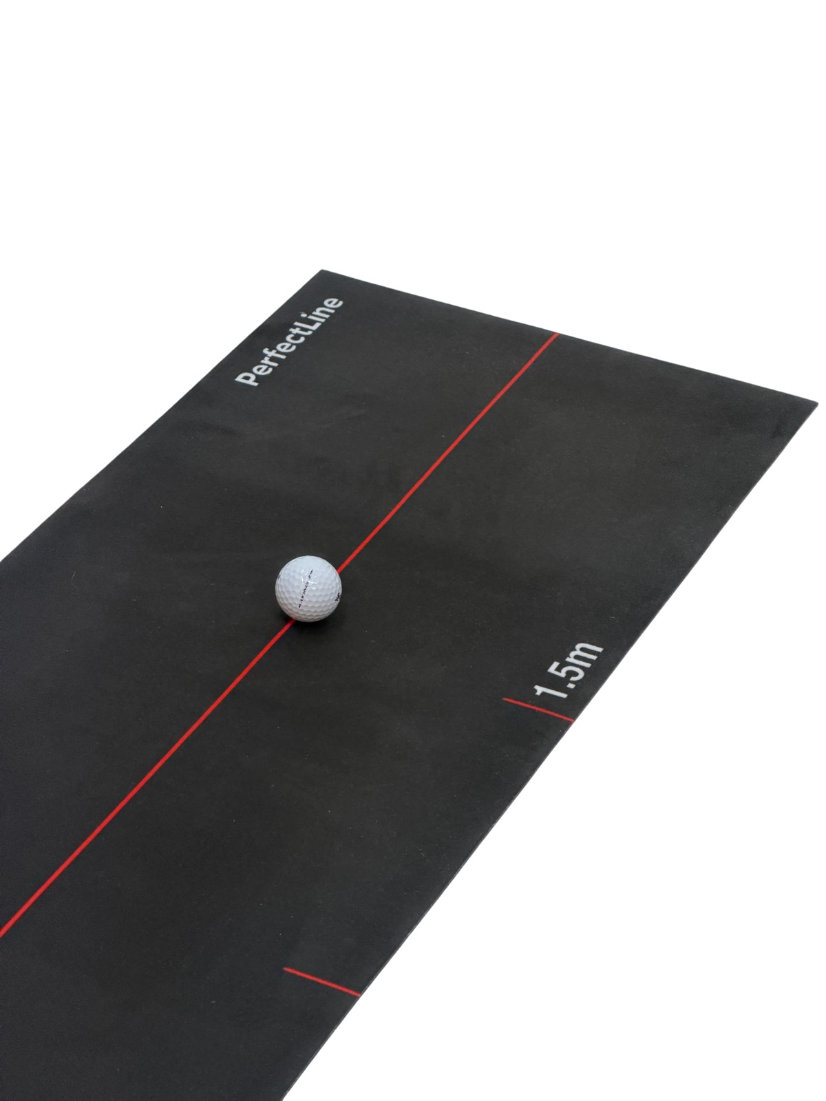 PerfectLine mat with a ball on the starting line, 1.5 meter marking visible